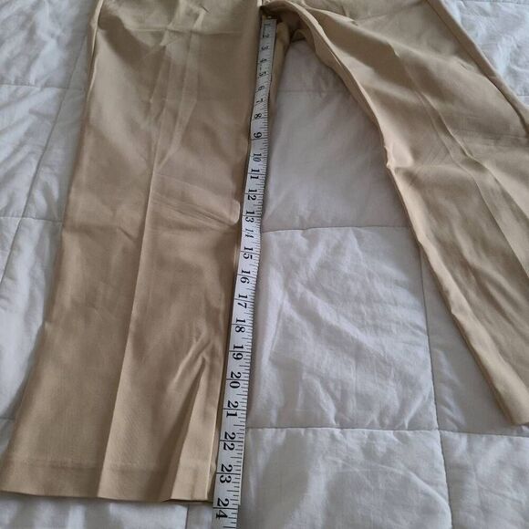 NWT Kenar Women's Khaki Solid Flat Front Cotton Blended Pants Size 4 - Picture 9 of 11
